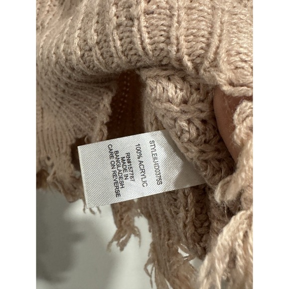 Full Circle Trends Pink Knit Frayed Hem Sweater Women's Size S - Picture 7 of 12